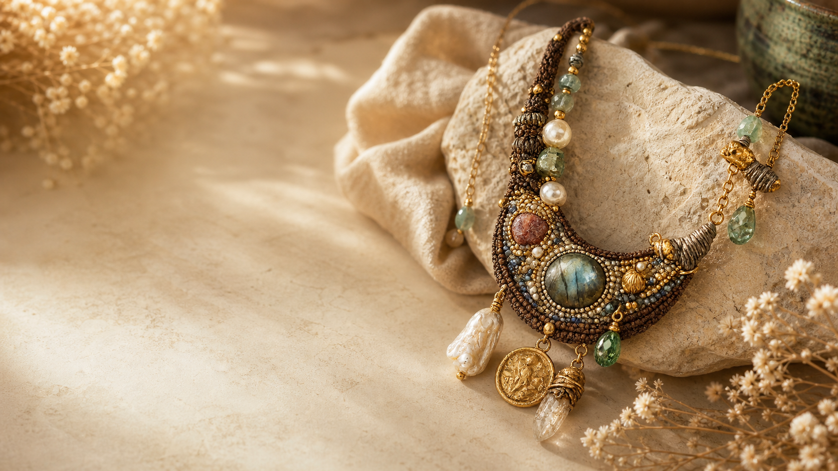 El işçiliği taşlı Mel Atelier kolye